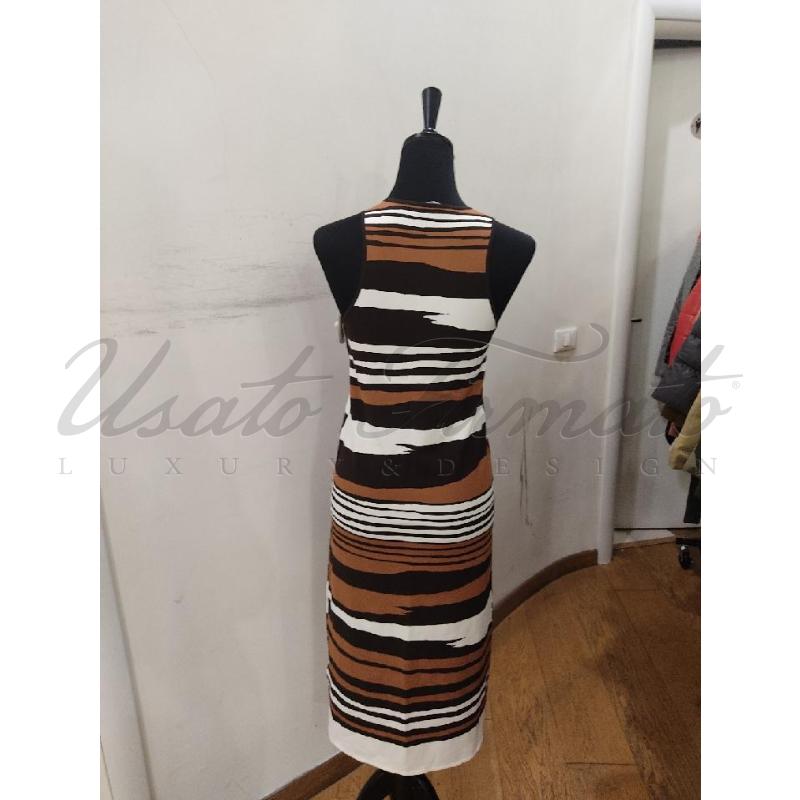 VESTITO DONNA MAX MARA MARRONE BIANCO FANTASIA TG. XS | Mercatino dell'Usato Roma parioli 3