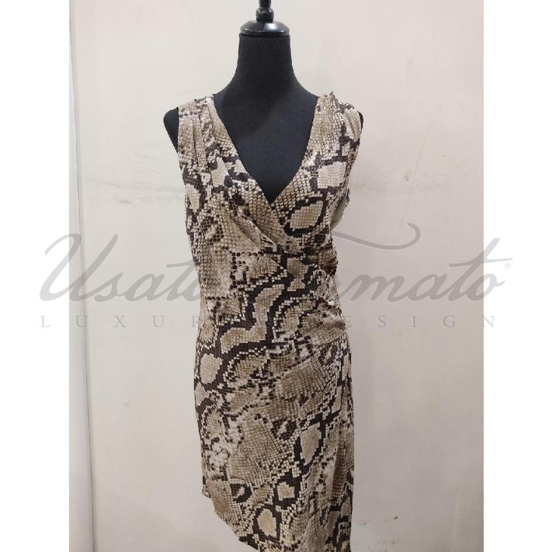 VESTITO DONNA MICHAEL KORS BEIGE ANIMALIER PITONE TG. 4 | Mercatino dell'Usato Roma parioli 1