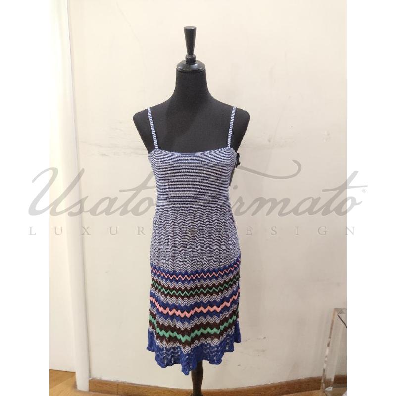 VESTITO DONNA MISSONI BLU MULTICOLOR TG. 44 | Mercatino dell'Usato Roma parioli 1