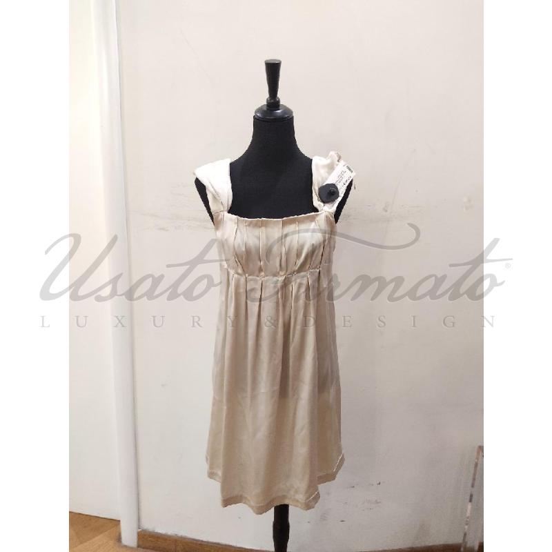VESTITO DONNA MIU MIU SETA BEIGE TG 40 | Mercatino dell'Usato Roma parioli 1