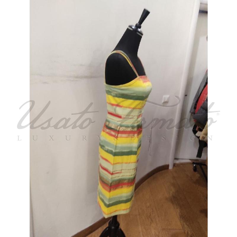 VESTITO DONNA MOSCHINO MULTICOLOR GIALLO VERDE TG 44 | Mercatino dell'Usato Roma parioli 2