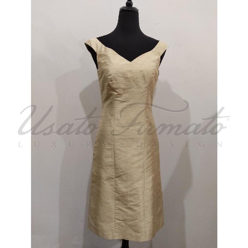 VESTITO DONNA PAULE VASSEUR DORATO SETA TG 38 | Mercatino dell'Usato Roma parioli 1
