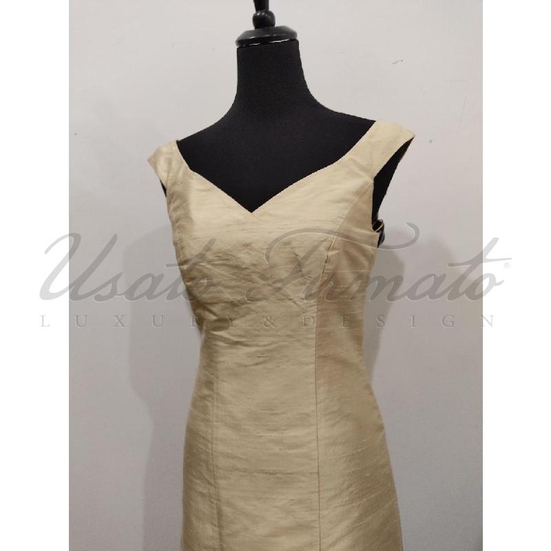 VESTITO DONNA PAULE VASSEUR DORATO SETA TG 38 | Mercatino dell'Usato Roma parioli 2