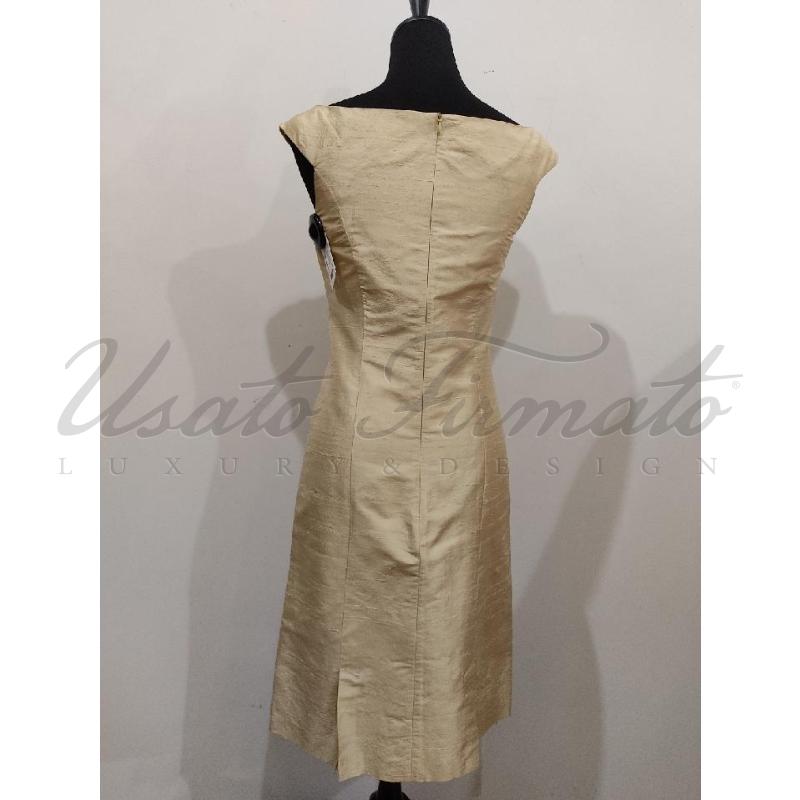 VESTITO DONNA PAULE VASSEUR DORATO SETA TG 38 | Mercatino dell'Usato Roma parioli 3