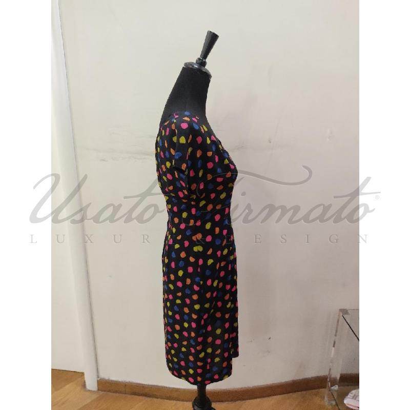 VESTITO DONNA PRADA SETA POIS NERO TG 40 | Mercatino dell'Usato Roma parioli 2