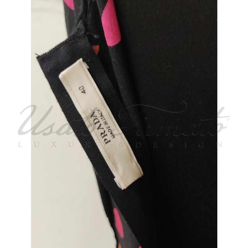 VESTITO DONNA PRADA SETA POIS NERO TG 40 | Mercatino dell'Usato Roma parioli 4
