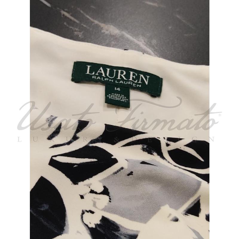 VESTITO DONNA RALPH LAUREN BIANCO FIORI SCURI TG. 14 | Mercatino dell'Usato Roma parioli 5