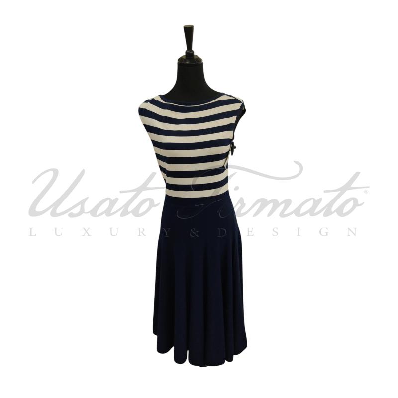 VESTITO DONNA RALPH LAUREN BLU RIGHE TG. S | Mercatino dell'Usato Roma parioli 1