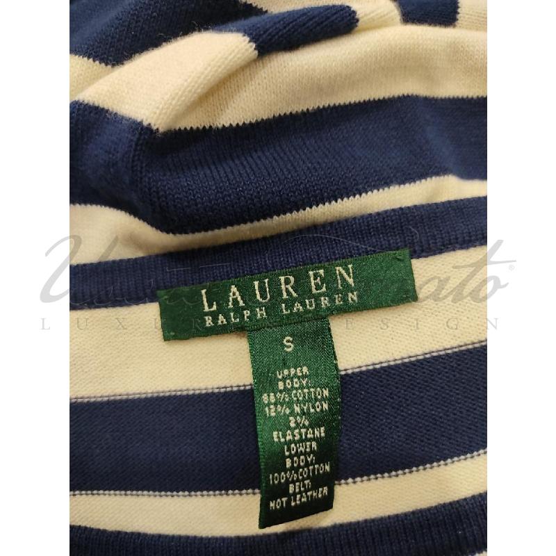 VESTITO DONNA RALPH LAUREN BLU RIGHE TG. S | Mercatino dell'Usato Roma parioli 4