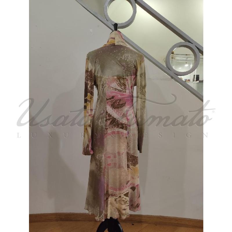 VESTITO DONNA ROBERTOCAVALLI BEIGE ROSA | Mercatino dell'Usato Roma parioli 3