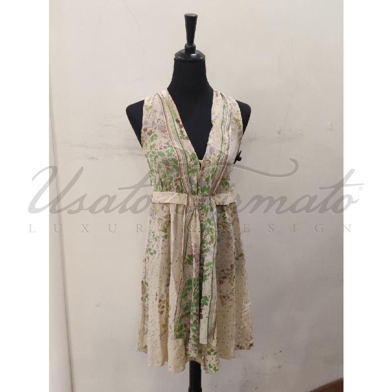 VESTITO DONNA SANDRO BEIGE SETA TG. 1 | Mercatino dell'Usato Roma parioli 1
