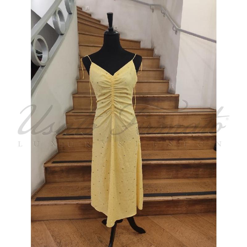 VESTITO DONNA SANDRO PAILLETTES GIALLO TG S | Mercatino dell'Usato Roma parioli 1