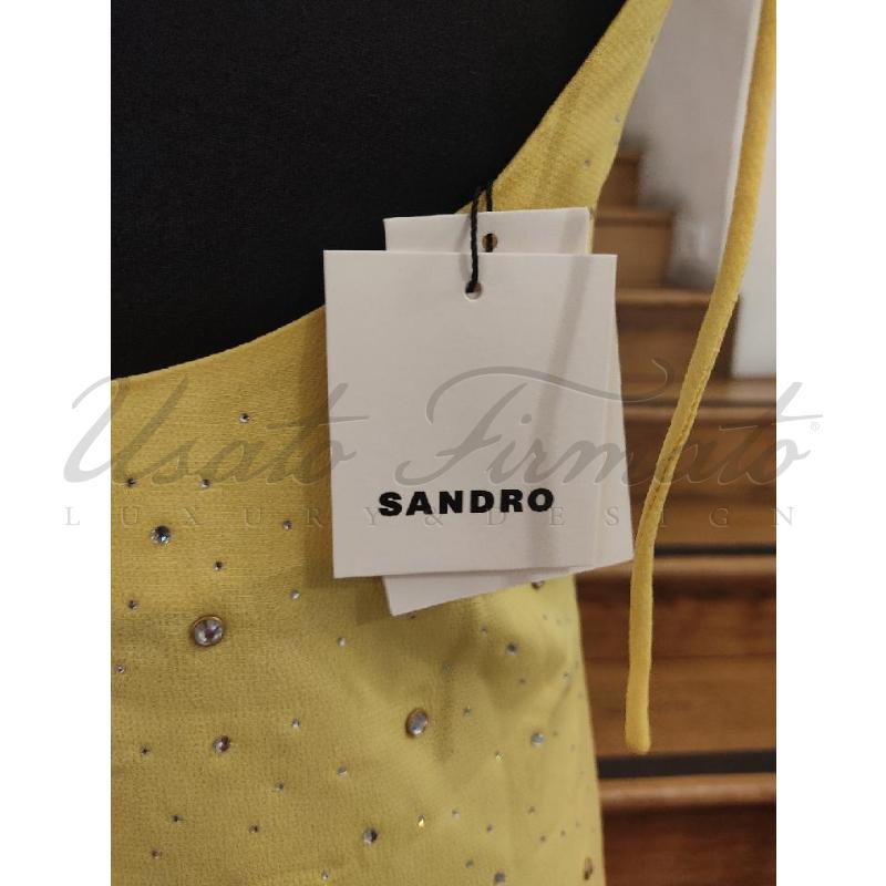 VESTITO DONNA SANDRO PAILLETTES GIALLO TG S | Mercatino dell'Usato Roma parioli 4