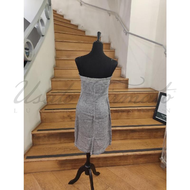 VESTITO DONNA SPORTMAX LINO GRIGIO TG 44 | Mercatino dell'Usato Roma parioli 3