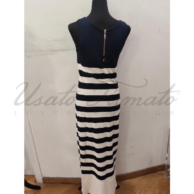 VESTITO DONNA TWINSET BIANCO BLU RIGHE TG S  | Mercatino dell'Usato Roma parioli 3
