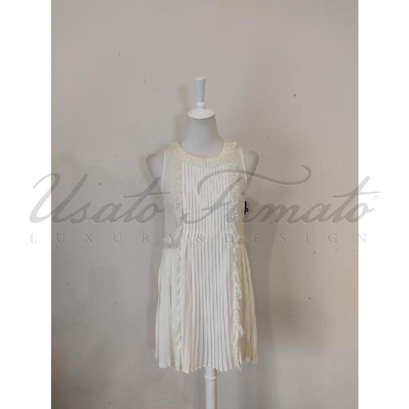 VESTITO DONNA TWIN SET BIANCO PLISSE  | Mercatino dell'Usato Roma parioli 1