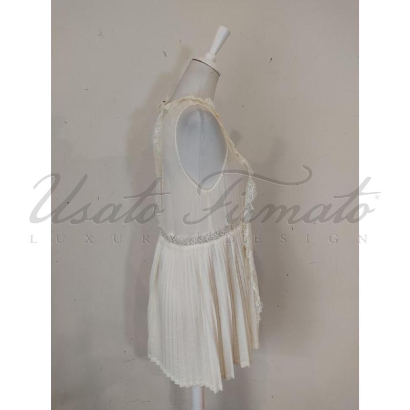 VESTITO DONNA TWIN SET BIANCO PLISSE  | Mercatino dell'Usato Roma parioli 2