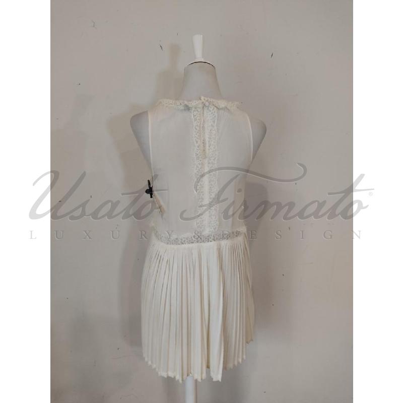 VESTITO DONNA TWIN SET BIANCO PLISSE  | Mercatino dell'Usato Roma parioli 3