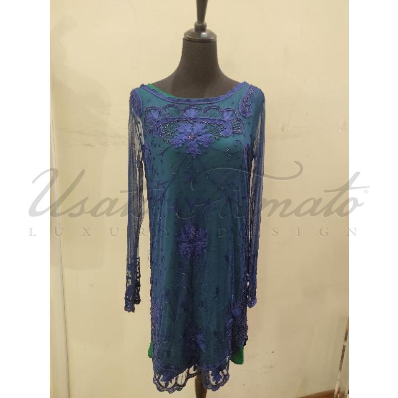 VESTITO DONNA TWIN SET BLU STRASS TG  S | Mercatino dell'Usato Roma parioli 1