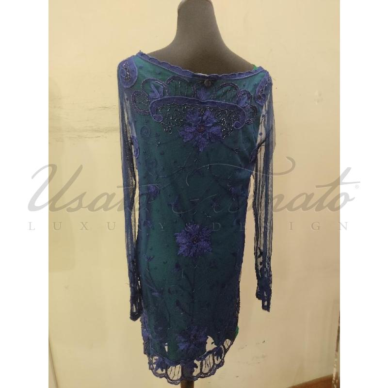 VESTITO DONNA TWIN SET BLU STRASS TG  S | Mercatino dell'Usato Roma parioli 3