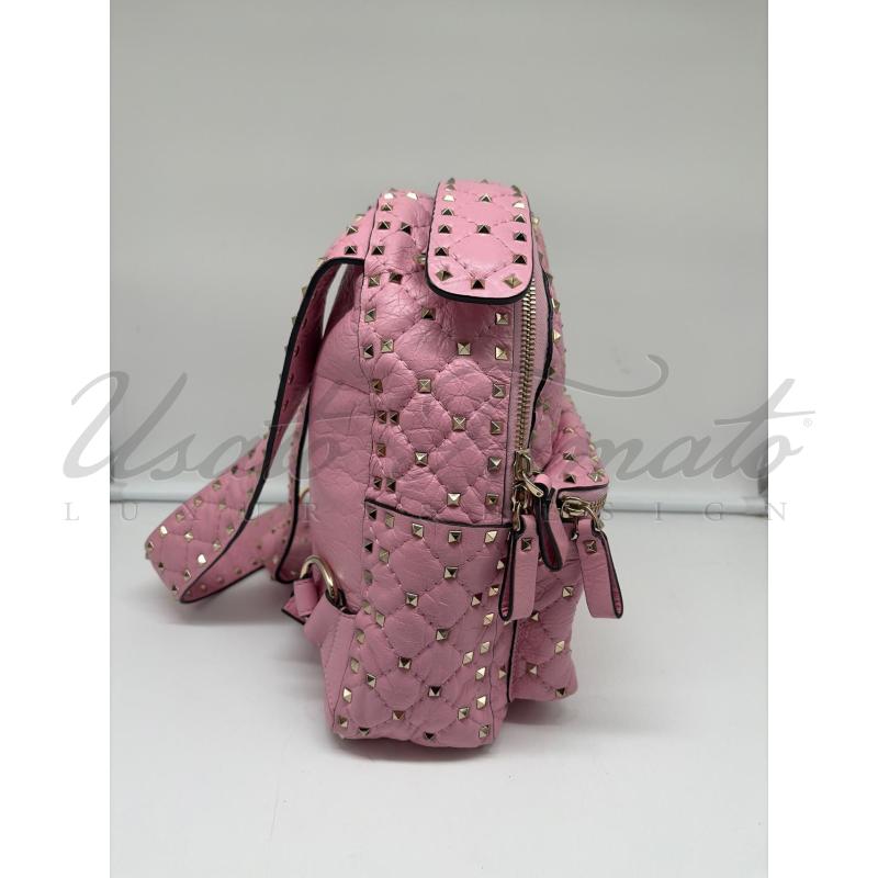 ZAINO DONNA VALENTINO GARAVANI ROCKSTUD ROSA PELLE  | Mercatino dell'Usato Roma parioli 2