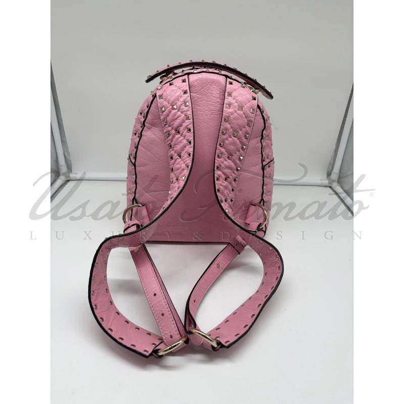 ZAINO DONNA VALENTINO GARAVANI ROCKSTUD ROSA PELLE  | Mercatino dell'Usato Roma parioli 3