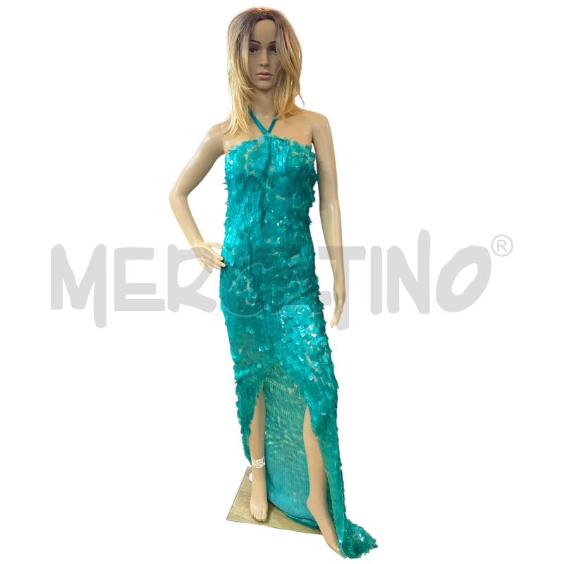 ABITO LUNGO ELISABETTA FRANCHI VERDE PAIETTES DONNA  | Mercatino dell'Usato Roma casalotti 1