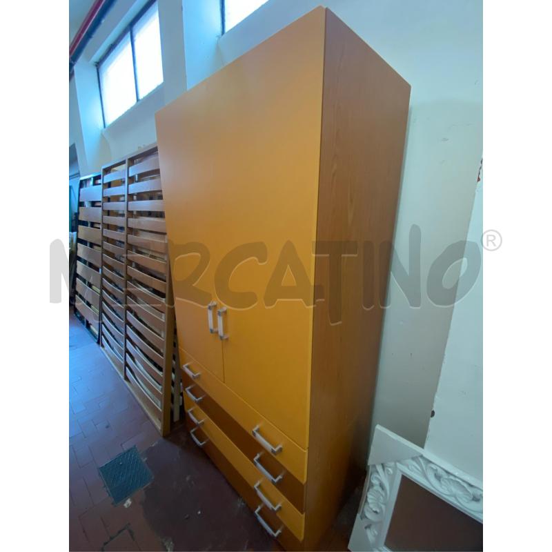 ARMADIO ARANCIONE 2 ANTE CASSETTI CM. 100X60X196 H | Mercatino dell'Usato Roma casalotti 2