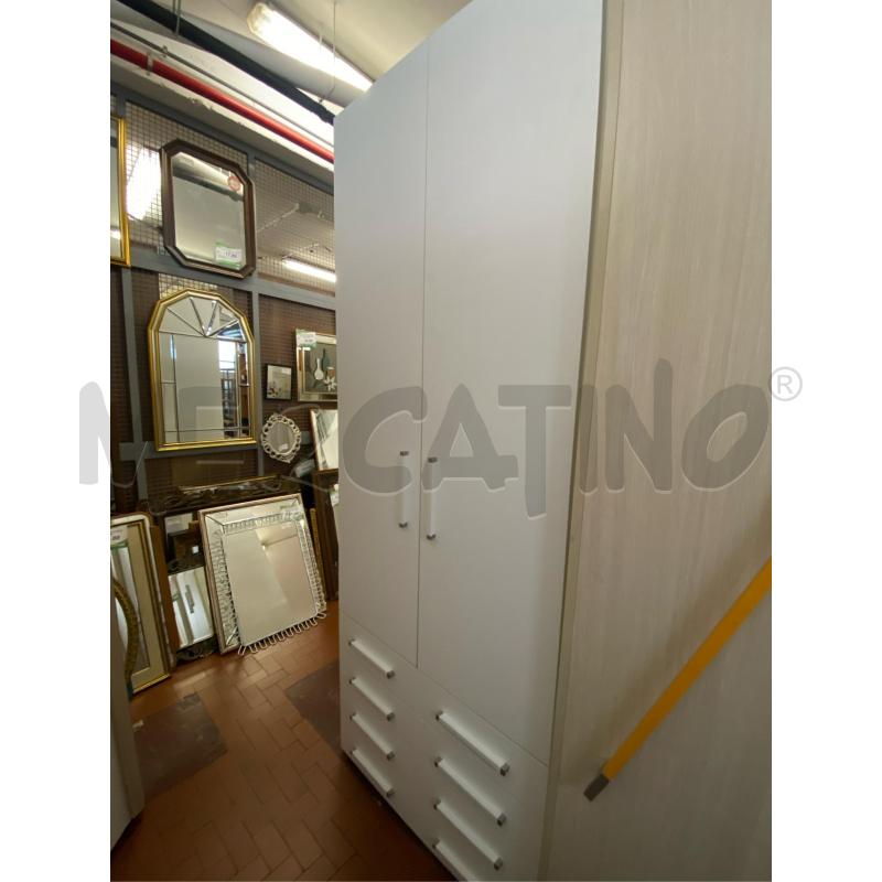 ARMADIO BIANCO 2 ANTE CASSETTI CM.95X60X250 H | Mercatino dell'Usato Roma casalotti 1