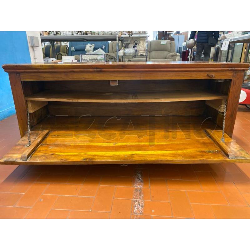 BAULETTO IN LEGNO SCURO CM. 120X40X50 H  | Mercatino dell'Usato Roma casalotti 4