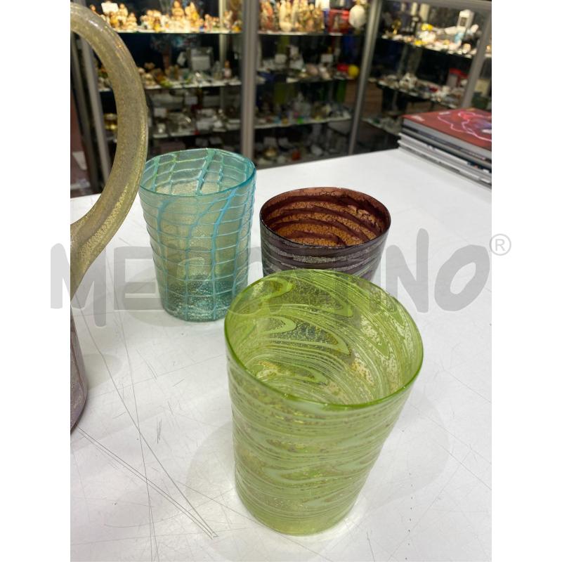 BICCHIERI PZ. 6 VETRO MURANO CON CARAFFA | Mercatino dell'Usato Roma casalotti 3