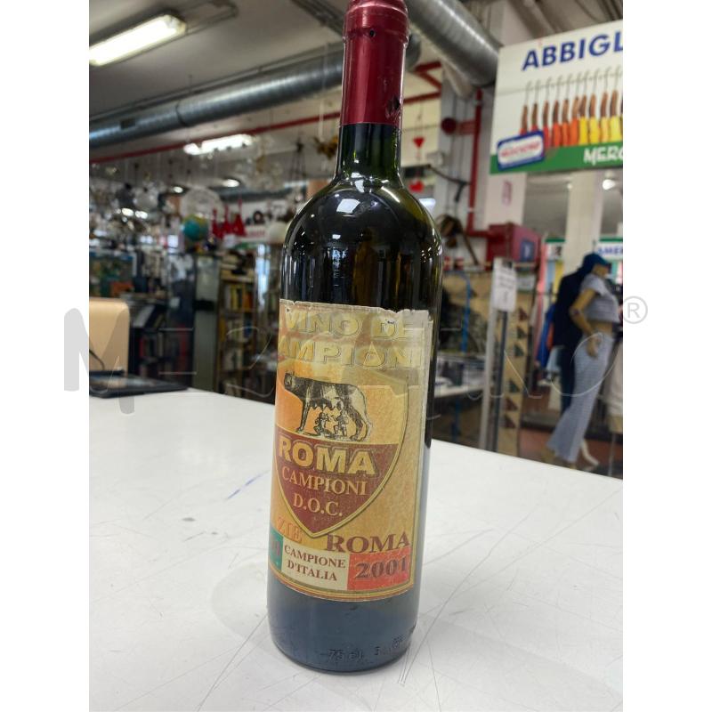 BOTTIGLIA VINO DA COLLEZIONE ROMA CAMPIONE 2001 | Mercatino dell'Usato Roma casalotti 1