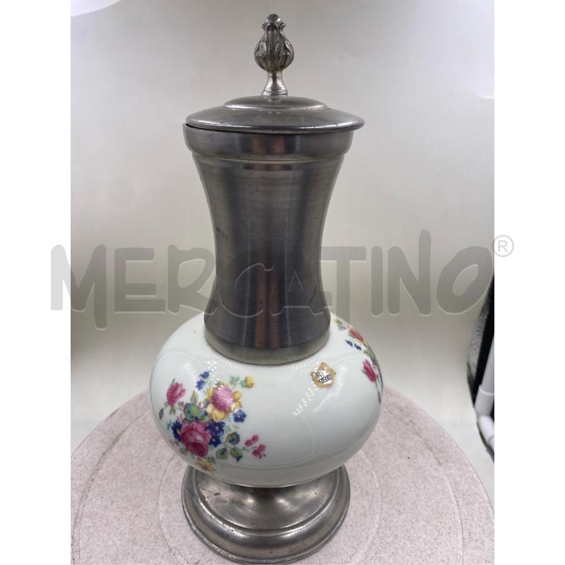 BROCCHETTA PELTRO E CERAMICA CON FIORELLINI | Mercatino dell'Usato Roma casalotti 3