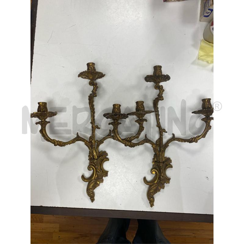 CANDELABRI PZ. 2 OTTONE TRE CANDELE | Mercatino dell'Usato Roma casalotti 1