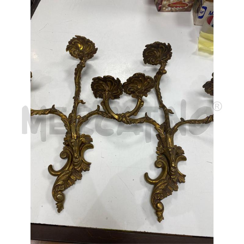 CANDELABRI PZ. 2 OTTONE TRE CANDELE | Mercatino dell'Usato Roma casalotti 2