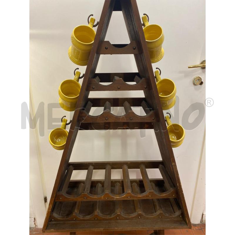 CANTINETTA LEGNO A TRIANGOLO CON 6 BOCCALI CM 70X30X150H | Mercatino dell'Usato Roma casalotti 4