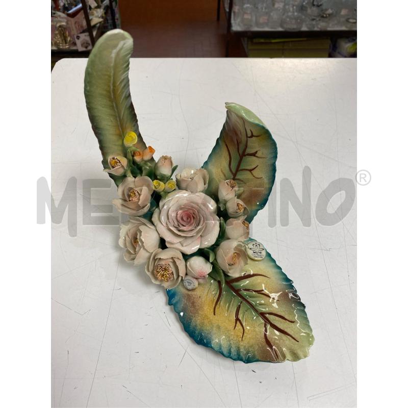 CAPODIMONTE COMPOSIZIONE FLOREALE ORO BIANCO | Mercatino dell'Usato Roma casalotti 1