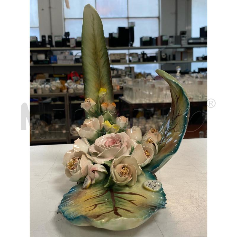 CAPODIMONTE COMPOSIZIONE FLOREALE ORO BIANCO | Mercatino dell'Usato Roma casalotti 5