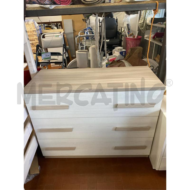 CASSETTIERA BIANCA E OLMO CM. 110X50X82 H | Mercatino dell'Usato Roma casalotti 1