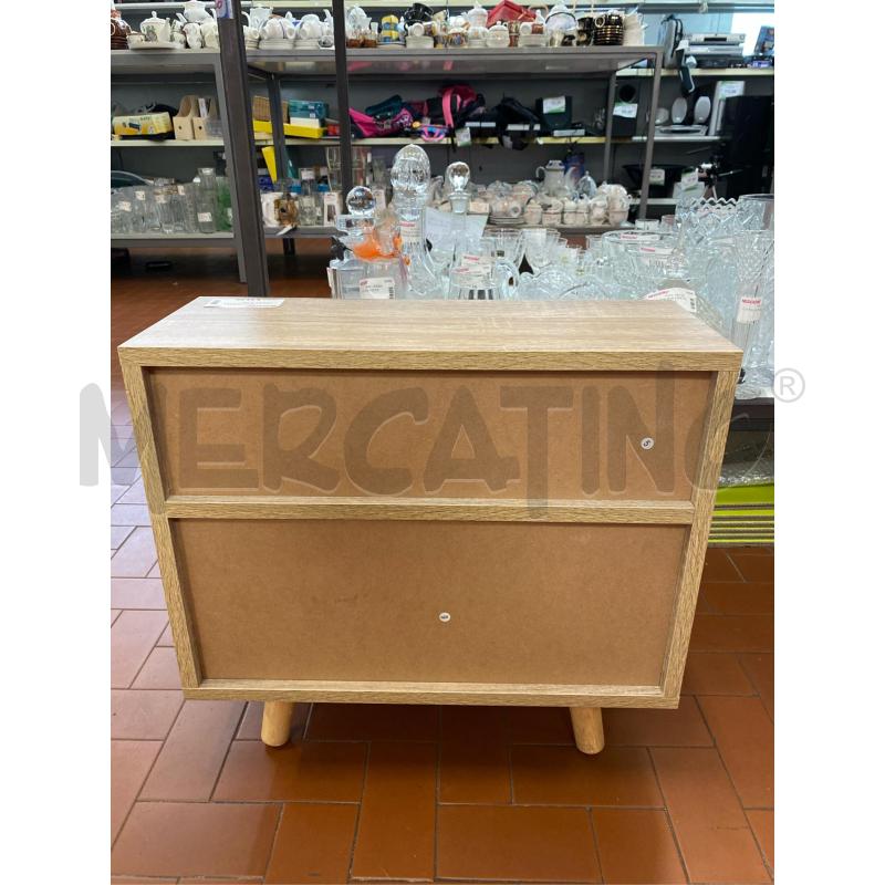 COMODINO BIANCO E LEGNO CHIARO 36X46 | Mercatino dell'Usato Roma casalotti 2