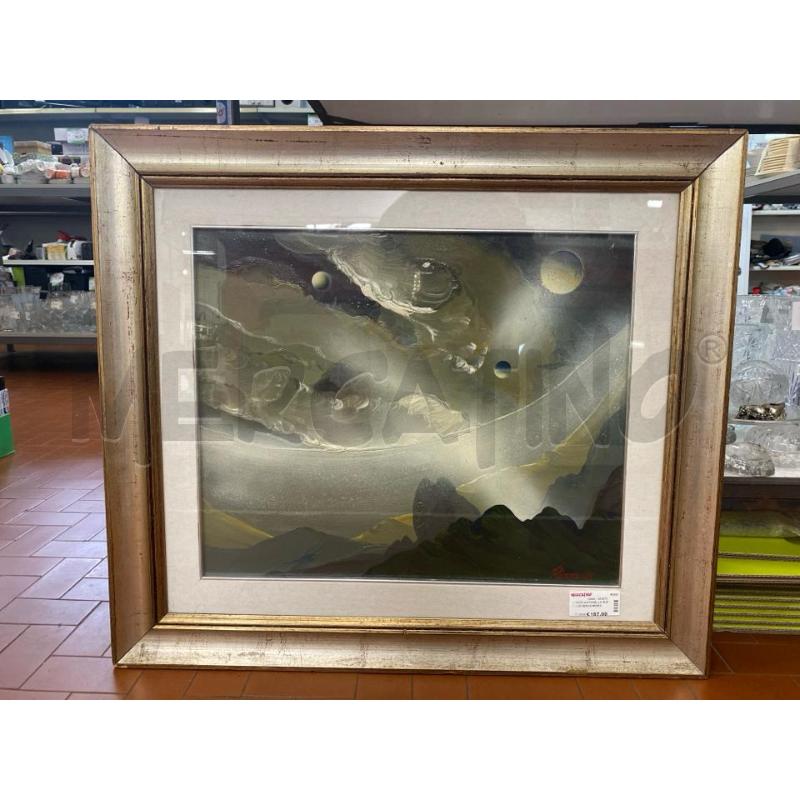 DIPINTO ANTONELLO RIZZO UNIVERSO ROMA '75 CM. 75X85  | Mercatino dell'Usato Roma casalotti 1