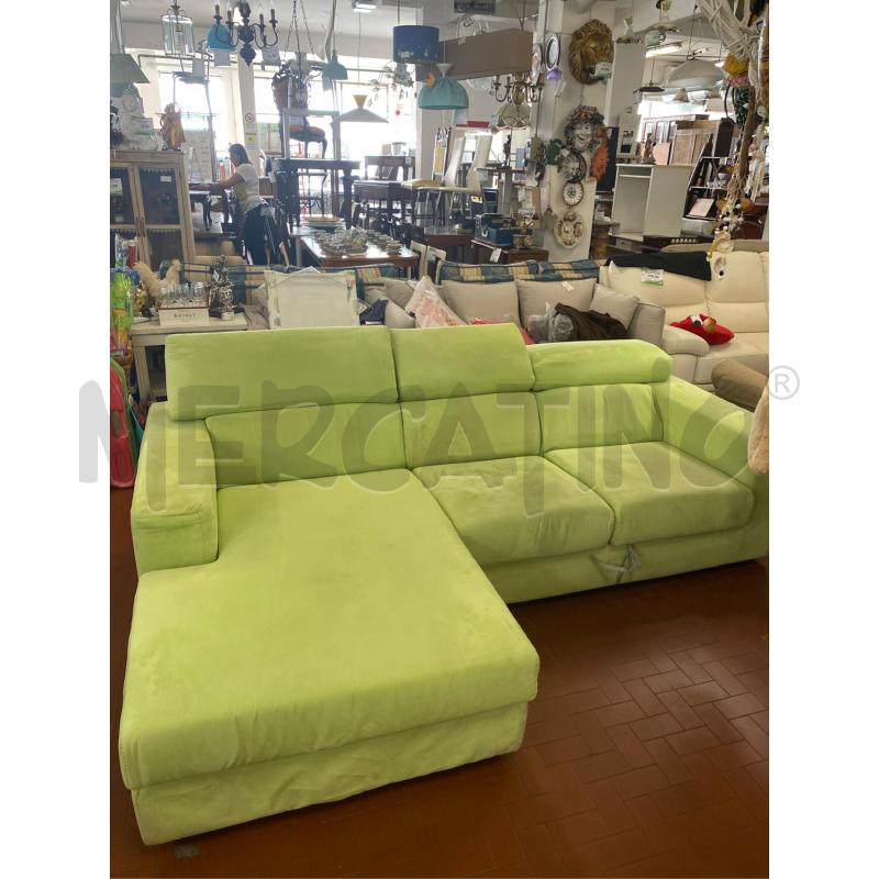 DIVANO LETTO ANGOLARE CHATEAU D'AX VERDE CM.240X165  | Mercatino dell'Usato Roma casalotti 1
