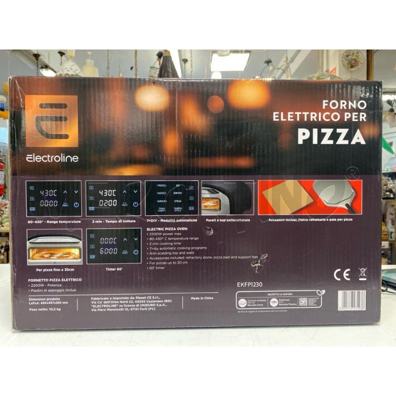 FORNO ELETTRICO PIZZA ELECTROLINE EKFP 1230 2200W  | Mercatino dell'Usato Roma casalotti 4