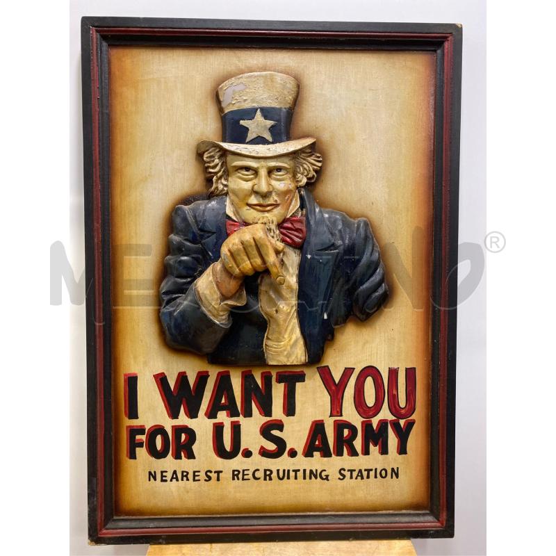 INSEGNA I WANT YOU FOR U.S. ARMY CM. 50X70  | Mercatino dell'Usato Roma casalotti 1