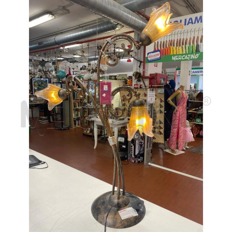 LAMPADA IN FERRO 3 LUCI VETRO REGOLABILI  | Mercatino dell'Usato Roma casalotti 1