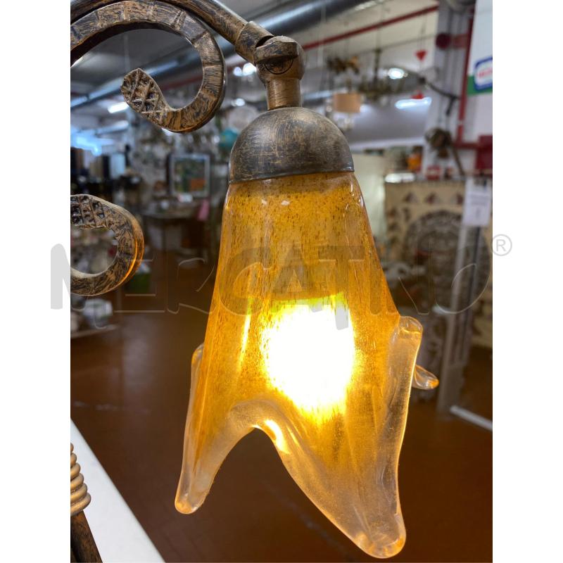 LAMPADA IN FERRO 3 LUCI VETRO REGOLABILI  | Mercatino dell'Usato Roma casalotti 2
