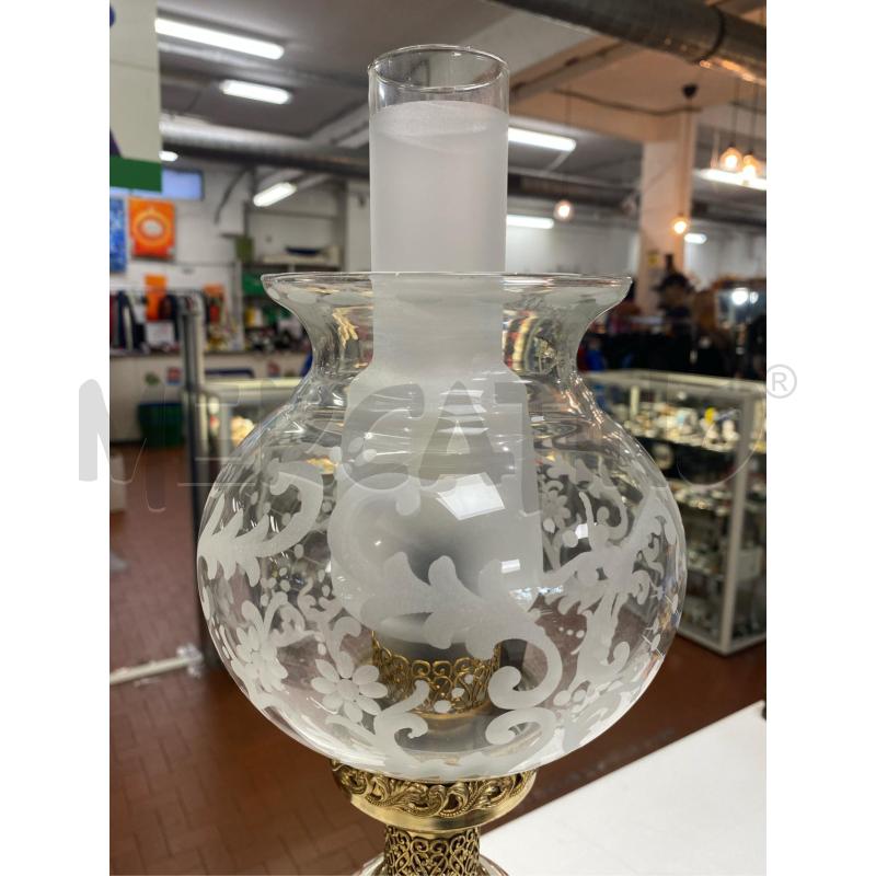 LAMPADA LAVORATA CERAMICA CONTORNI DORATI CM. 60 H  | Mercatino dell'Usato Roma casalotti 2