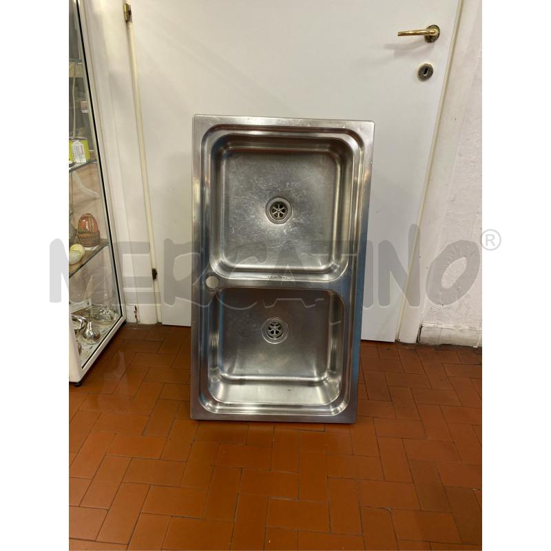 LAVELLO ACCIAIO INCASSO 2 VASCHE CM.88X50 ALPES | Mercatino dell'Usato Roma casalotti 1