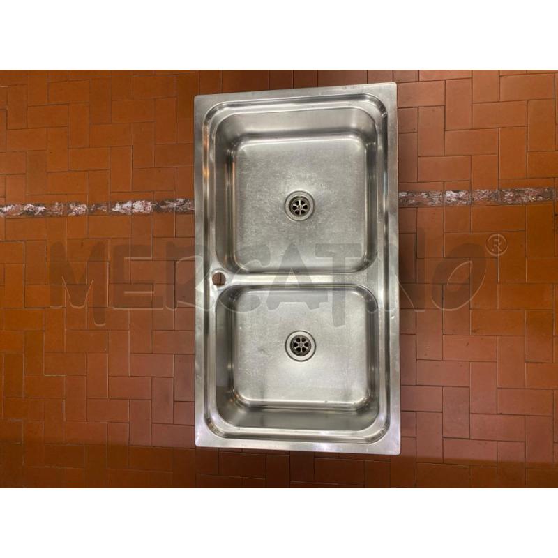 LAVELLO ACCIAIO INCASSO 2 VASCHE CM.88X50 ALPES | Mercatino dell'Usato Roma casalotti 2