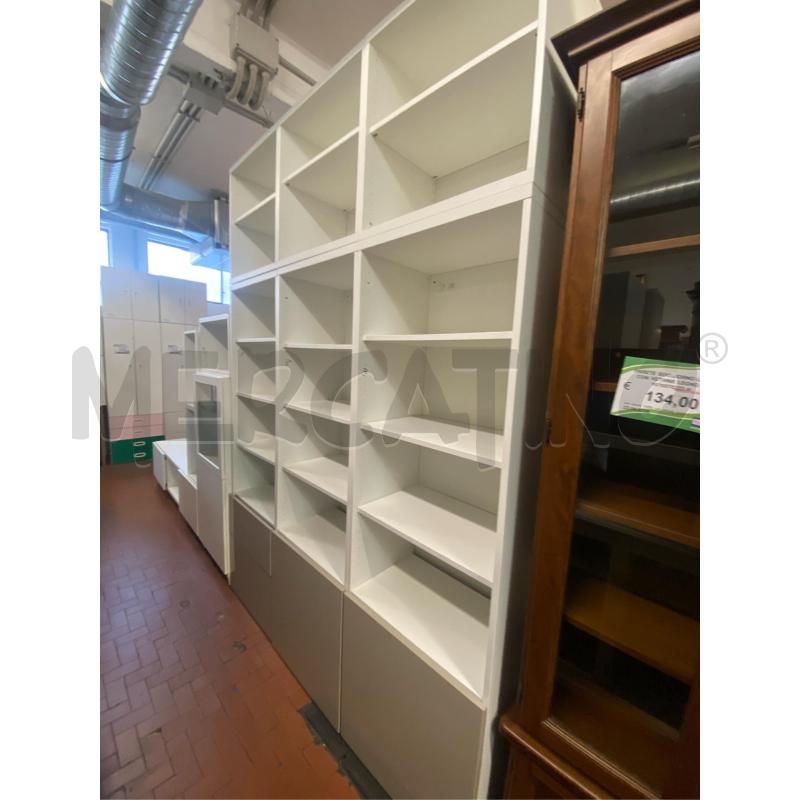 LIBRERIA BIANCA GRIGIA CM. 180X40X260 H | Mercatino dell'Usato Roma casalotti 1